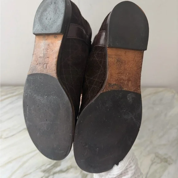 Christian Dior Brown Suede Knee-High Boots with Buckle Detail | Size 6 - Picture 7 of 7